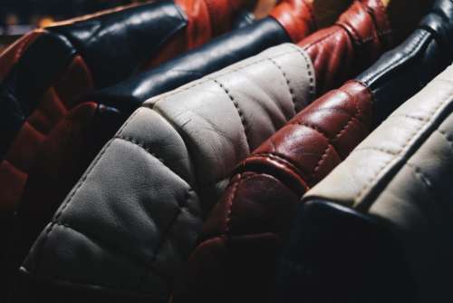 leather jacket hang stitch bokeh