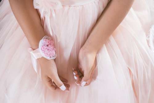 hand arms bracelet pink flower