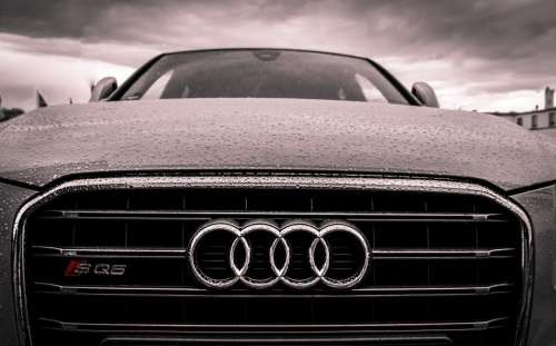 audi car automotive hood raining