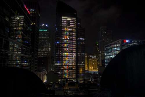 building architecture night dark city