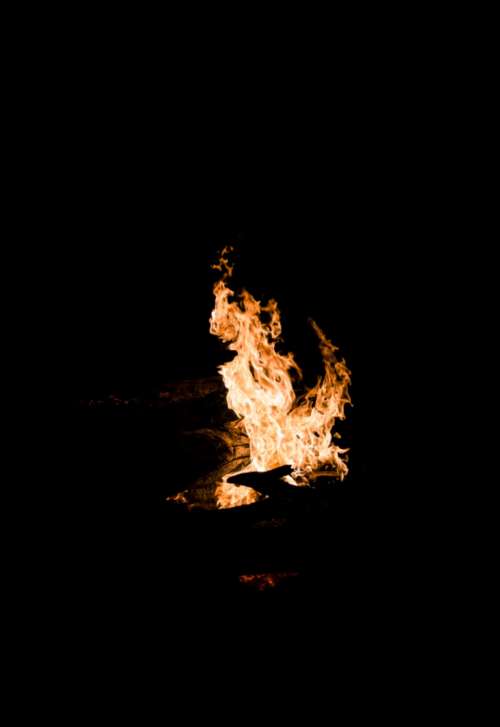flame fire night black campfire
