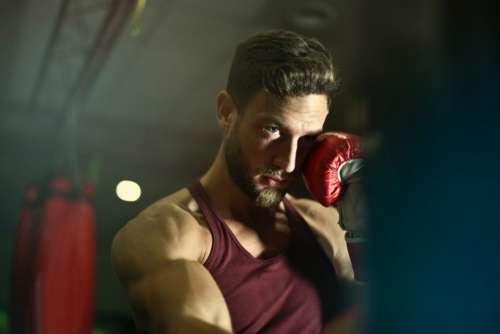 male boxer model gloves sport