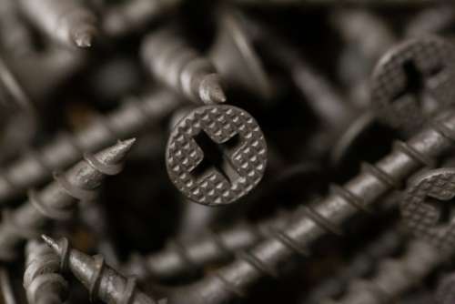 macro screws carpentry metal steel