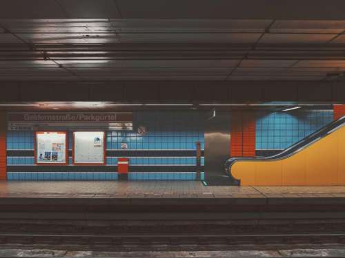 places train station subway blue