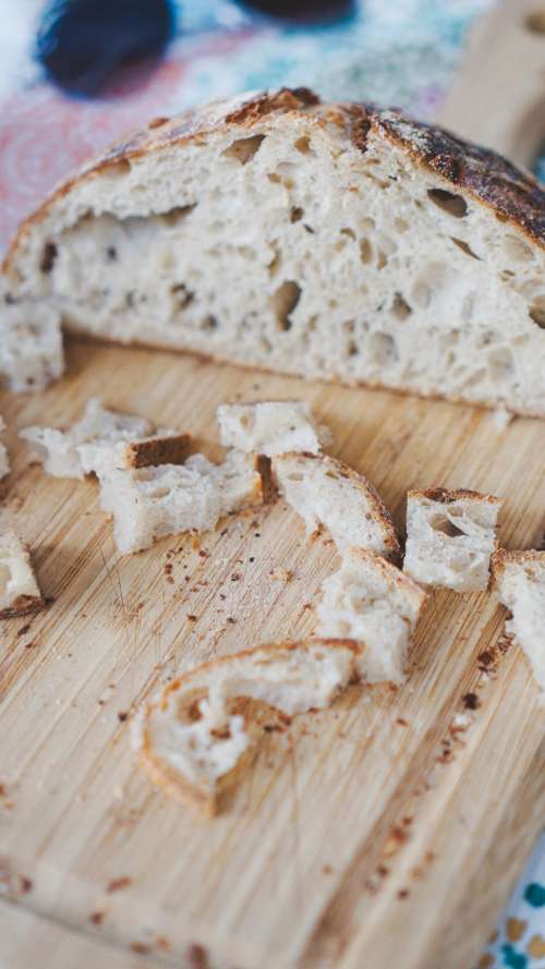Bread market loaf cut knife