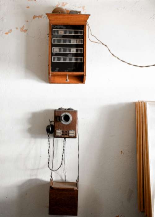 antique telephone wall telegraph technology