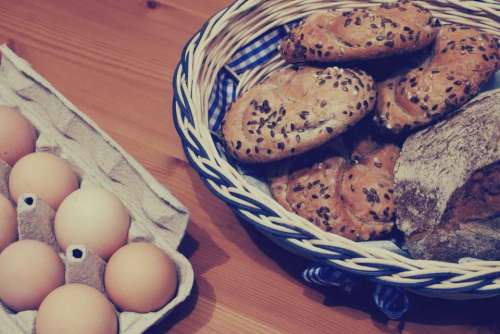 eggs bread pastries breakfast food