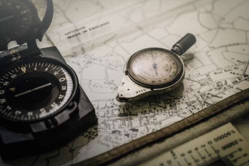 vintage compass map direction topography