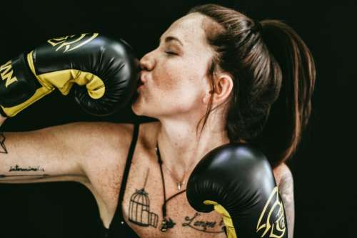 people girl boxing gloves fitness