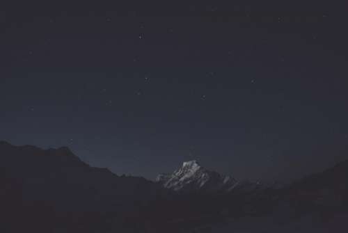 dark night sky mountain landscape