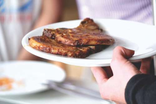 food viand meat pork plate