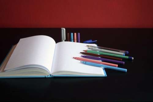 notebook paper colored color pen