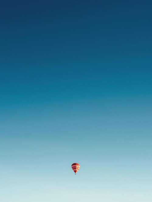 hot air balloon blue sky