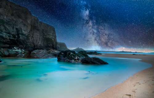 water pool stars night astronomy beach