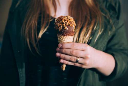 people woman ice cream chocolate cone