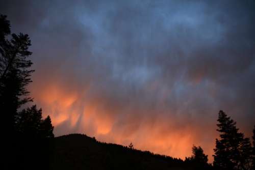 mountain highland dark cloud sky