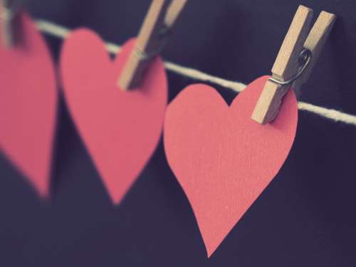 love heart paper art red