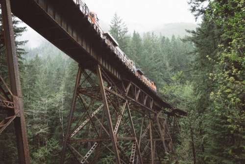 metal steel architecture bridge train