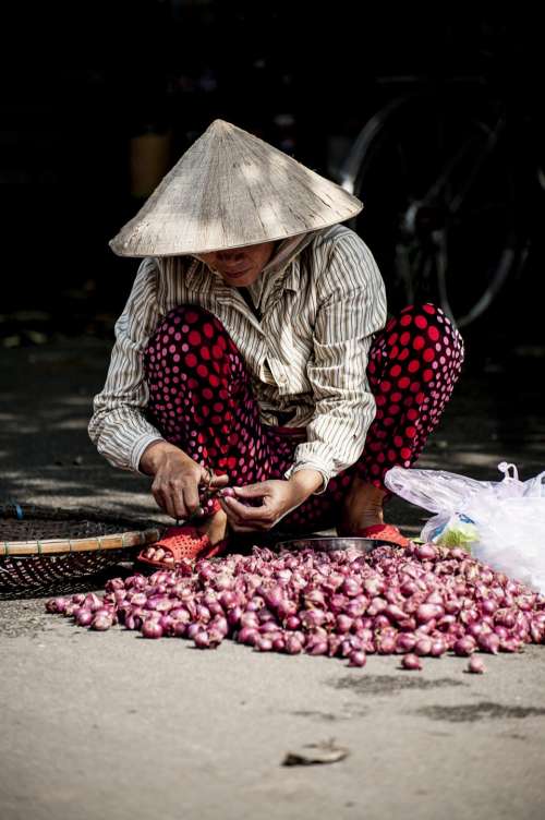 people woman labor onion poor