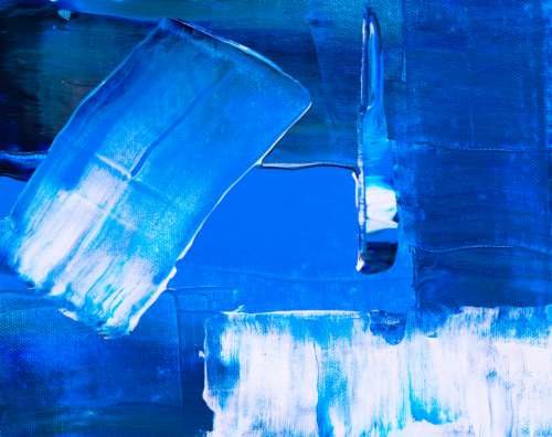 blue abstract painting paint brush