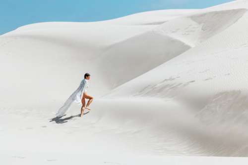 white sand desert highland landscape