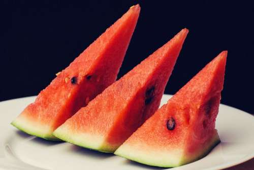 watermelon fruits food healthy plate