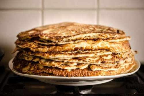 pancakes breakfast food morning plate