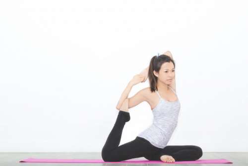 people woman yoga mat meditation