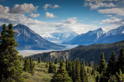 nature landscape mountains summit peaks