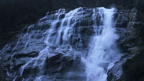 nature landscape rock falls water