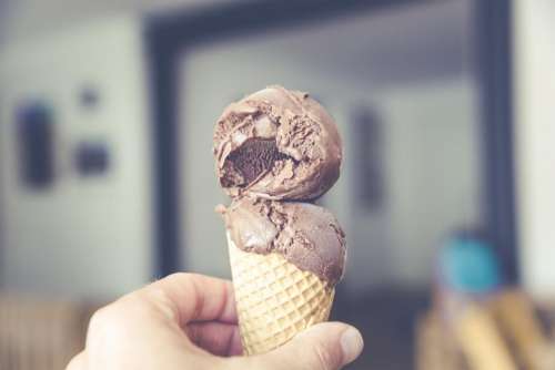 chocolate ice cream cone food dessert