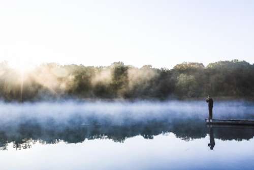 lake water fog foggy mist