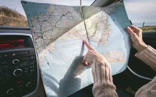 map reading car direction travel