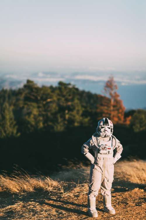 people man alone costume astronaut