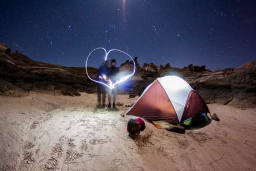 light love camping tent man