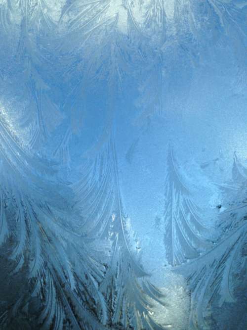 ice texture window blue pattern