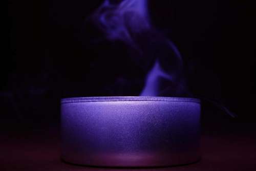 violet smoke dark night light