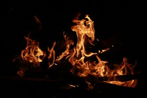 dark night fire flame bonfire