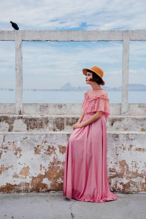 people woman fashion pink hat