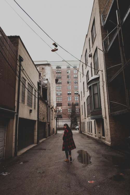people woman walking urban city