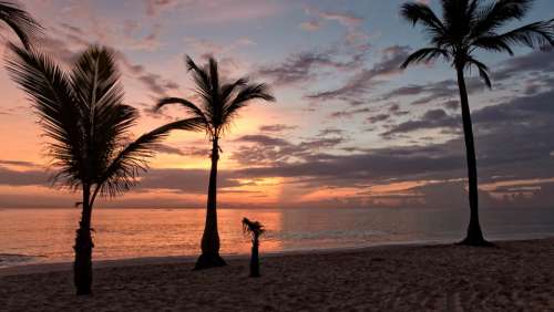 tropical beach sunset vacation sand