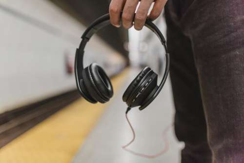 headphones headset music black speaker