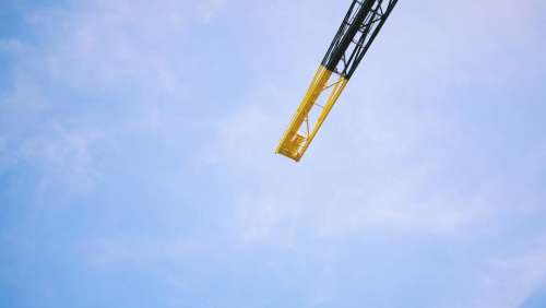 blue sky crane construction industrial