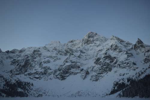 calm snow mountain landscape travel