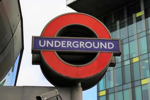 underground sign station london building