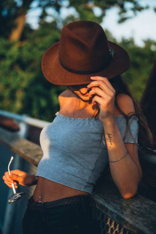 woman summer sunlight warm hat