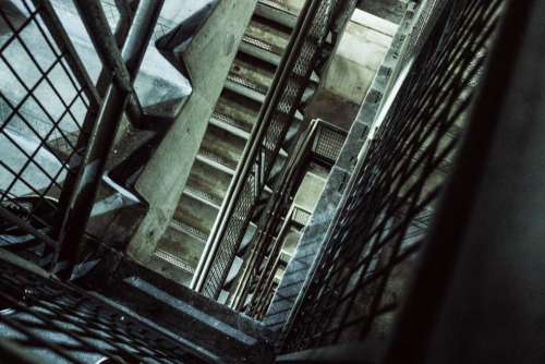 architecture building stairs steel industrial