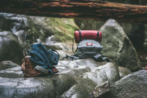 rocks bag outdoor adventure shoes
