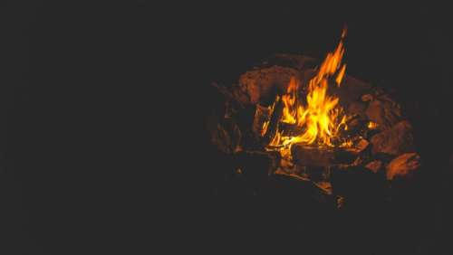 dark night bonfire flame light
