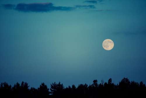 moon sky night dark silhouette